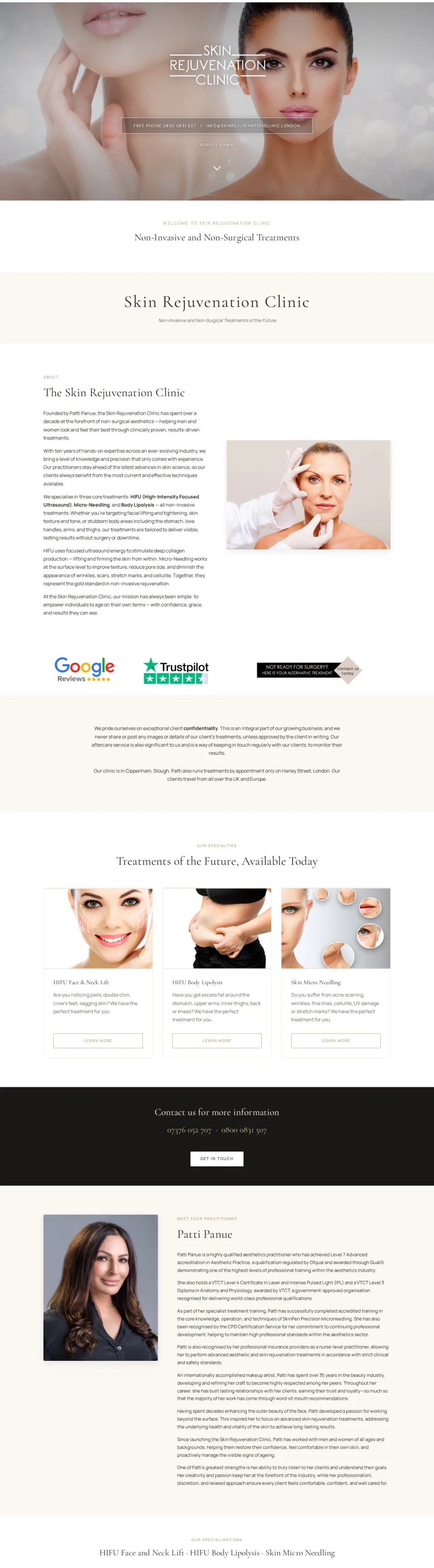 Skin Rejuvenation Clinic homepage