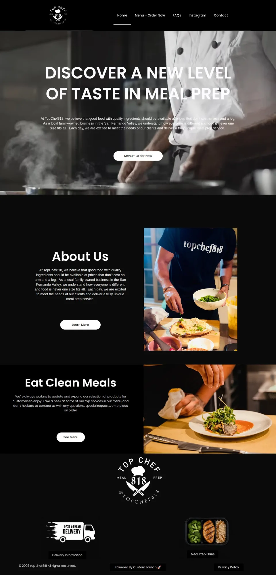TopChef818 homepage: Discover a new level of taste in meal prep